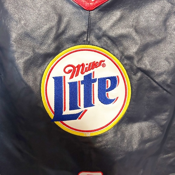 Nascar Dusty Wallace 100% Leather Miller Lite Sleeveless Top Womens Plus Size 2X - Picture 3 of 7